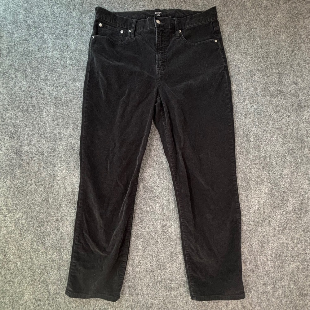 J Crew Mens Black Corduroy Slim Straight Pants 32x28 Fair Trade Certified